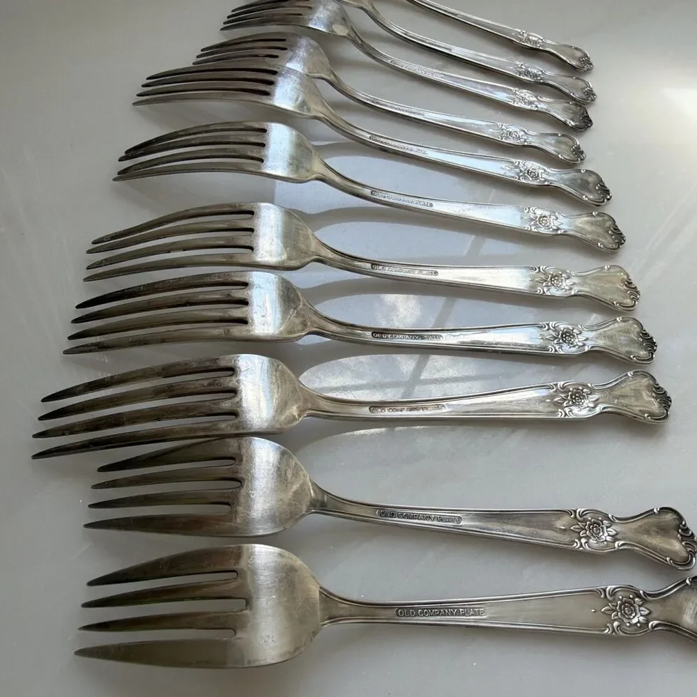 Vintage Old Company Signature Rose Silver Plate 